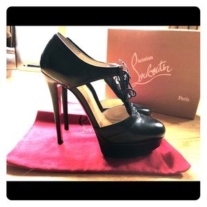 Christian Louboutin Black Popi Plato 140 Heels